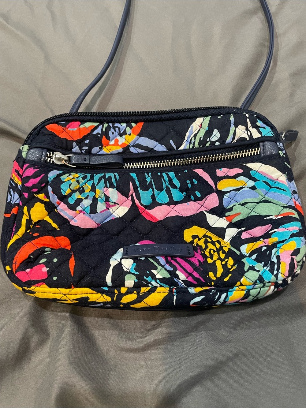 Vera Bradley Black Multi Quilted Crossbody Bag